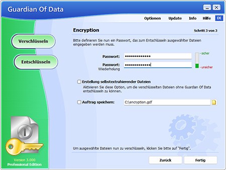 Daten verschlüsseln und entschlüsseln: ASCOMP Guardian of Data