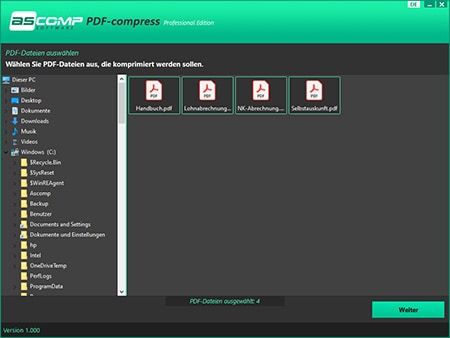 Ascomp PDF Compress kostenfrei herunterladen