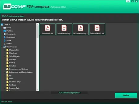 Ascomp PDF Compress kostenfrei herunterladen