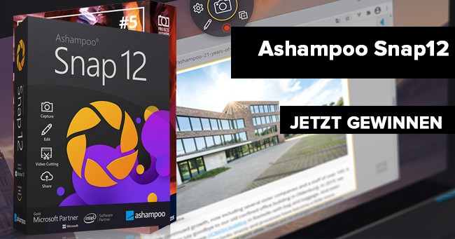 Jetzt mit etwas Glück Ashampoo Snap 12 gewinnen