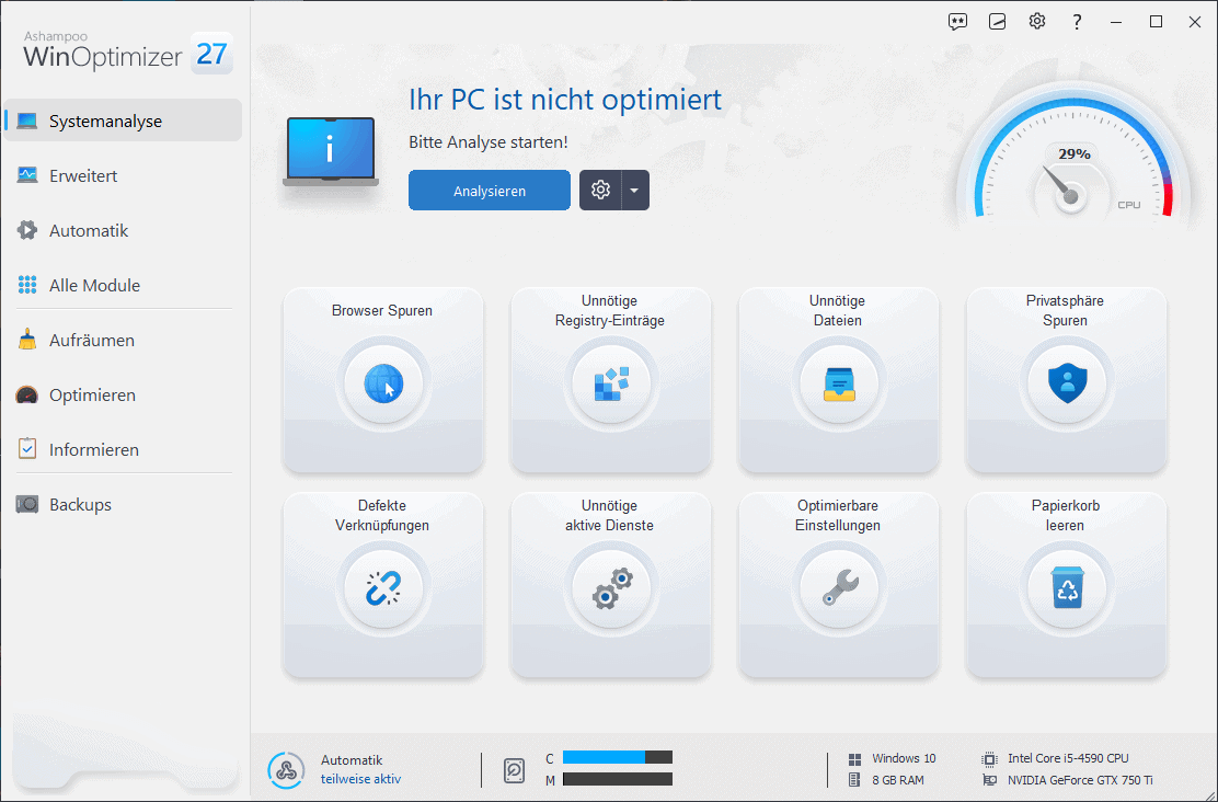 Ashampoo® WinOptimizer 27 gratis
