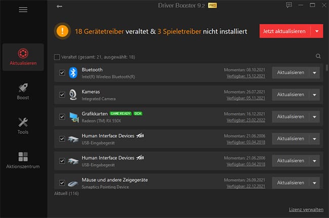 Driver Booster 9.2 Pro kostenlose Lizenz zum freischalten