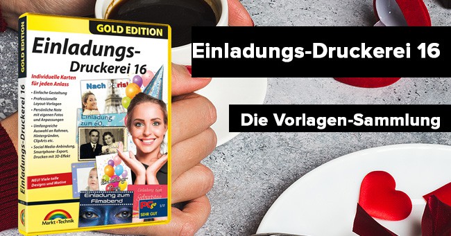 Einladungs-Druckerei 16: Software von markt+Technik geschenkt