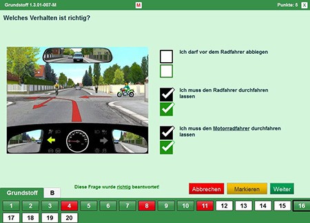 Führerschein Fragen am Computer simulieren Gratis Software