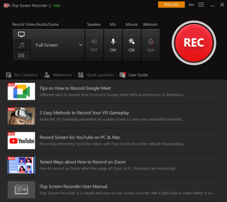 itop Screen Recorder gratis Vollversion sichern