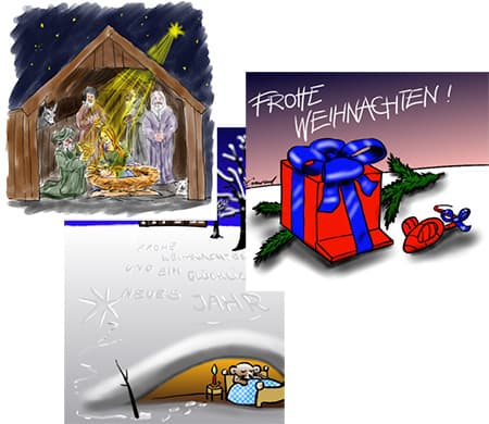 Weihnachtliche ClipArts Grafikpaket: kostenlos