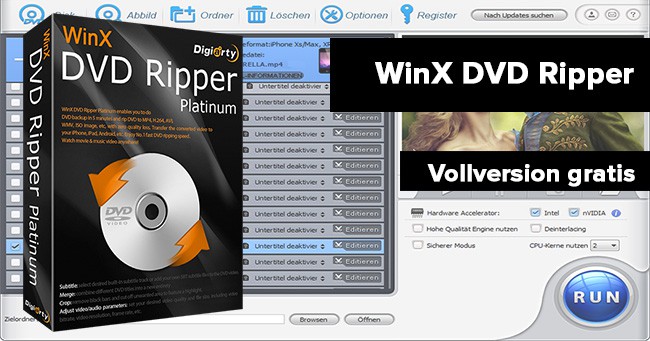 WinX DVD Ripper lebenslang gratis nutzen